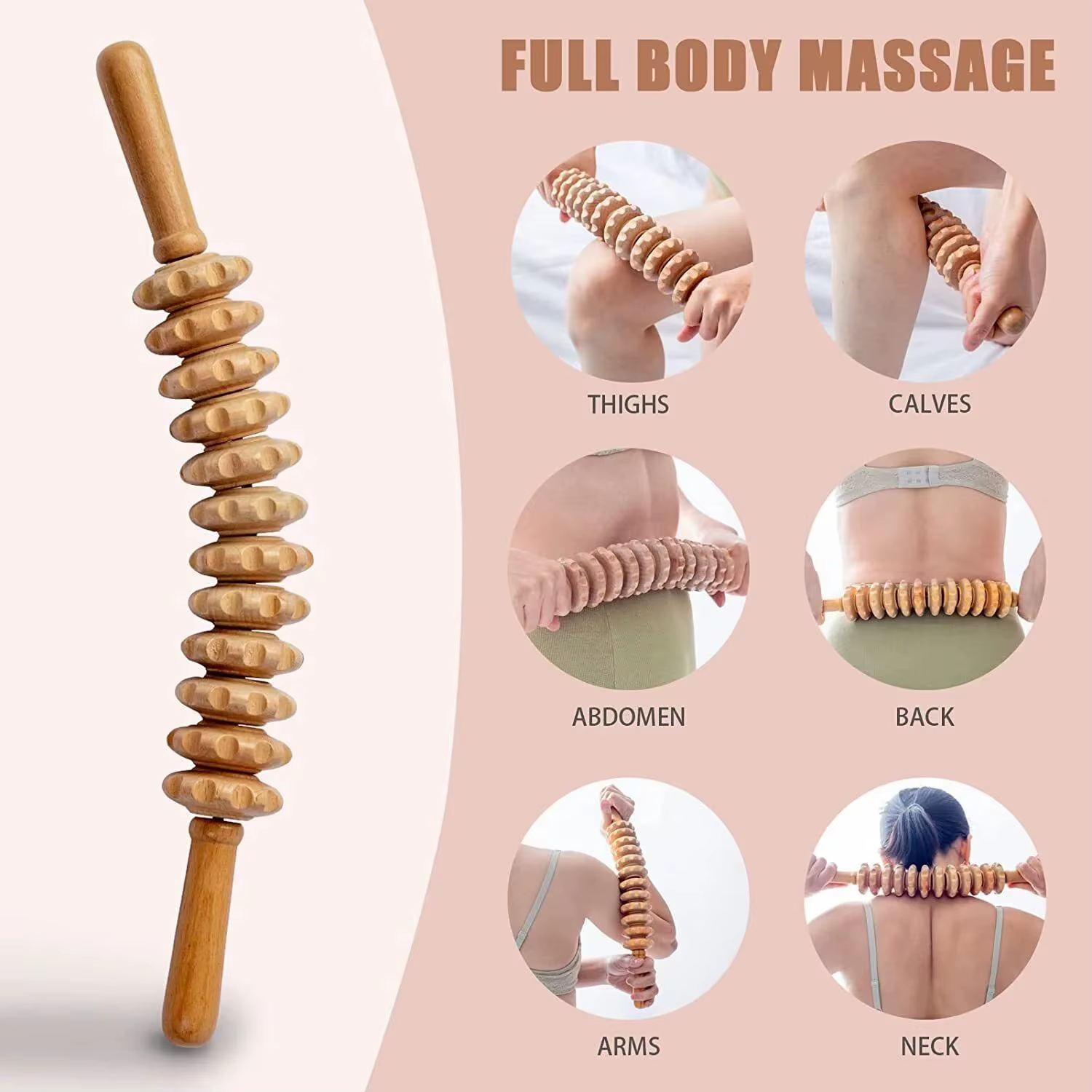 Massageur Bois 12 Rouleaux - Anti-Cellulite & Détente Musculaire – Image 7